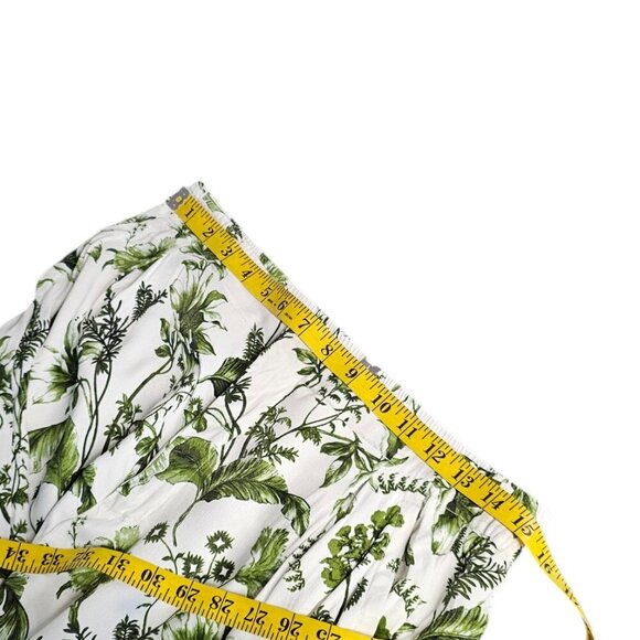 Anthropologie Pull-On Silky Pants, Green Floral Print, Wide Leg, Size 12 Tall - Picture 4 of 11
